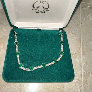 Clarion Pell Princess of Monaco Emerald Green necklace in original box